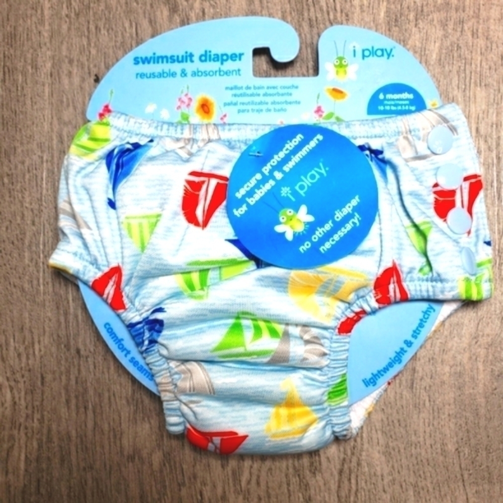 GREEN SPROUTS i Play Swimsuit Diaper Size 6 months- 2 Pairs - Picture 2 of 7